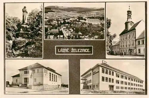 AK / Ansichtskarte  Lazne_Zeleznice_Eisenstadtel_CZ Statue Stadtpanorama Motiv Stadtzentrum