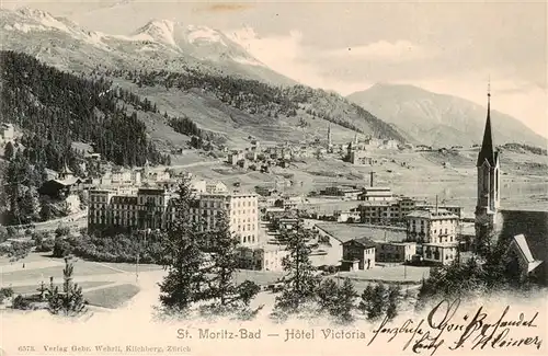 AK / Ansichtskarte  St_Moritz__SANKT_MORITZ_GR Hotel Victoria Kirche Alpen