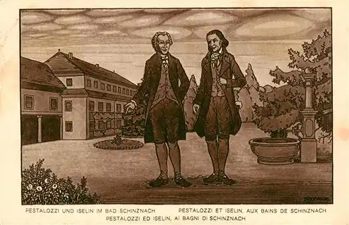 AK / Ansichtskarte  Bad_Schinznach_AG Pestalozzi und Iselin Kuenstlerkarte