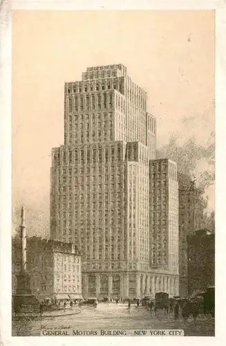 AK / Ansichtskarte  NEW_YORK_City_USA General Motors Building Illustration