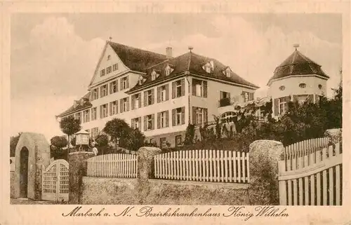 AK / Ansichtskarte  Marbach_Neckar Bezirkskrankenhaus Koenig Wilhelm