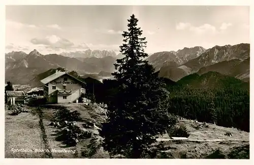 AK / Ansichtskarte  Nesselwang_Allgaeu_Bayern Sportheim Boeck Alpenpanorama