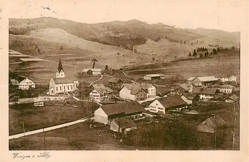 AK / Ansichtskarte  Wengen__Kempten_Allgaeu Ortsansicht mit Kirche