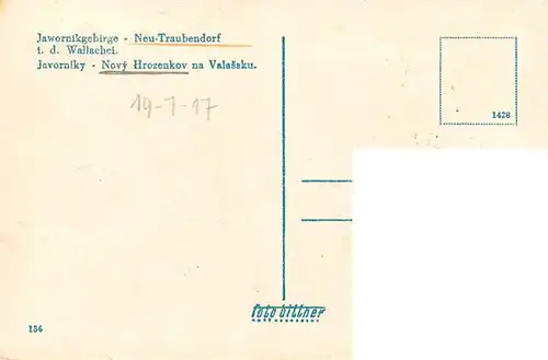 AK / Ansichtskarte  Neu-Traubendorf_Novy_Hrozenkov_na_Valasska_CZ Panorama Jawornigebirge
