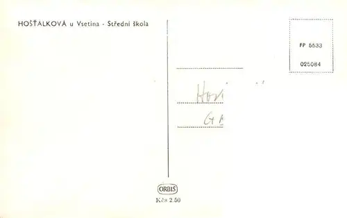 AK / Ansichtskarte  Hostalkova_u_Vsetina_Hostialkau_Vsetin_Wsetin_CZ Stredni skola Schule