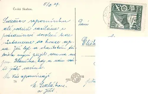AK / Ansichtskarte  Ceska_Skalice_Boehmisch_Skalitz_CZ Platz Stadtzentrum