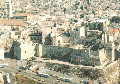 AK / Ansichtskarte  Jerusalem__Yerushalayim_Israel Fliegeraufnahme mit Zitadelle und Jaffa Tor