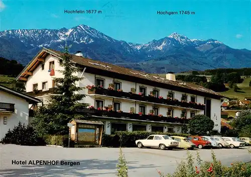 AK / Ansichtskarte 73959815 Bergen_Nussdorf Hotel Alpenhof mit Hochfelln und Hochgern