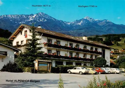 AK / Ansichtskarte  Bergen_Nussdorf Hotel Alpenhof mit Hochfelln und Hochgern