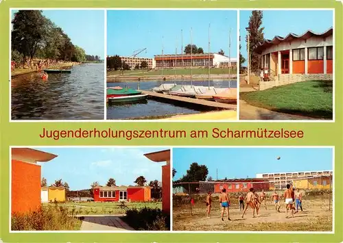 AK / Ansichtskarte 73959876 Wendisch_Rietz Jugenderholungszentrum am Scharmuetzelsee Strand Hafen Strandcafe Bungalows Volleyballplatz