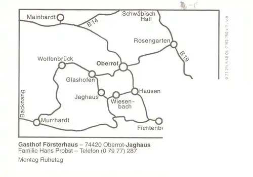 AK / Ansichtskarte 73959882 Jaghaus_Oberrot Gasthof Foersterhaus