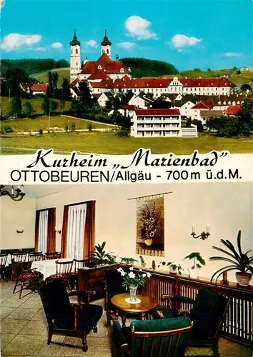 AK / Ansichtskarte  Ottobeuren Kurheim Marienbad Kirche Gastraum