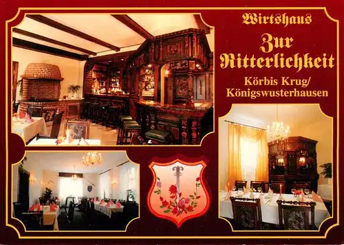 AK / Ansichtskarte 73959922 Koerbis_Krug Wirtshaus Zur Ritterlichkeit Gastraeume