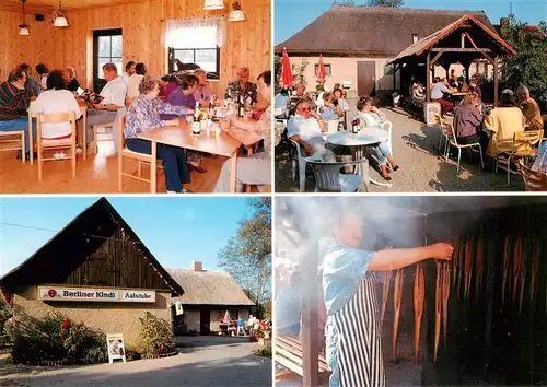 AK / Ansichtskarte  Storkow_Mark Aalhof mit eigener Raeucherei Gastraum Terrasse Aalraeucherei