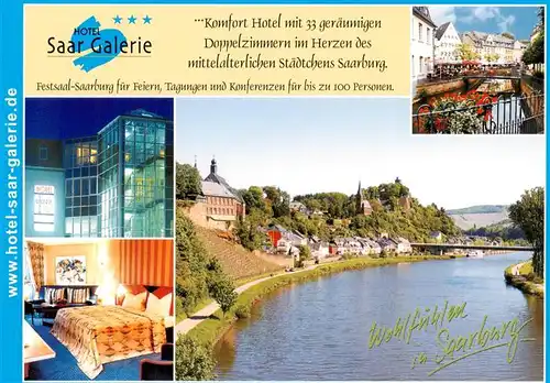 AK / Ansichtskarte  Saarburg_Saar Hotel Saar Galerie Zimmer Saarpartie