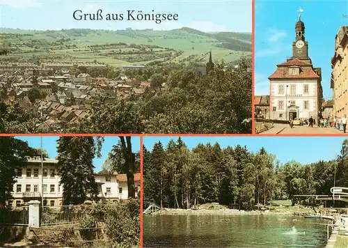 AK / Ansichtskarte  Koenigsee_Rudolstadt_Thueringen Panorama Rathaus Diaet Kurheim Waldseebad