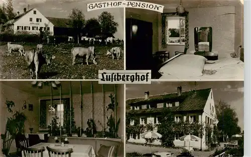 AK / Ansichtskarte  Denklingen_Oberbayern Gasthof Pension Lustberghof Gastraum Fremdenzimmer Viehweide Kuehe