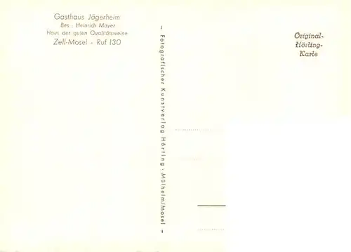 AK / Ansichtskarte 73960042 Zell_Mosel_Rheinland-Pfalz Gasthaus Jaegerheim Gastraeume