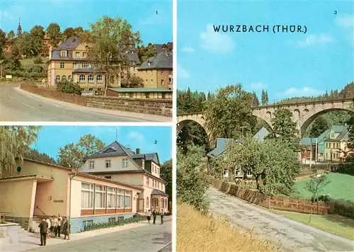 AK / Ansichtskarte 73960055 Wurzbach__Thueringen Rathaus FDGB Erholungsheim Rudi Arnstadt Viadukt