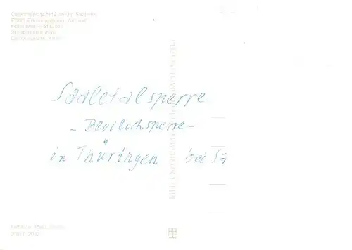 AK / Ansichtskarte  Hohenwarte_Saaletalsperre_Thueringen Campingplatz N12 an der Saalleite FDGB Erholungsheim Aktivist Stausee Sanatorium Loehma Campingplatz Alter