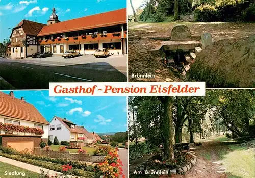 AK / Ansichtskarte  Pfarrweisach Gasthof Pension Eisfelder Bruennlein Siedlung Waldpartie