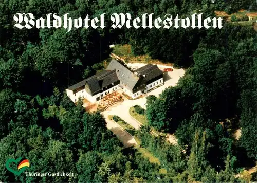 AK / Ansichtskarte  Saalfeld_Saale_Thueringen Waldhotel Mellestollen Fliegeraufnahme