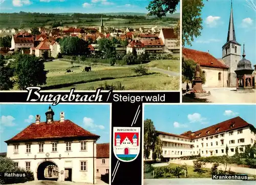 AK / Ansichtskarte 73960170 Burgebrach Panorama Rathaus Krankenhaus Kirche