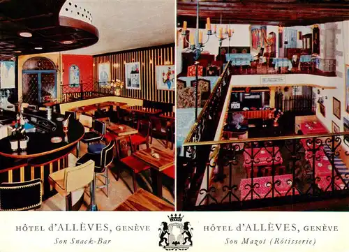 AK / Ansichtskarte  GENEVE_Genf_GE Hôtel d'Allèves Son Snack-Bar Son Mazot Rôtisserie