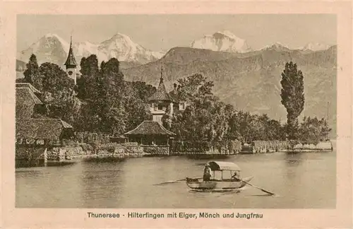 AK / Ansichtskarte  Hilterfingen_Thunersee_BE mit Eiger Moench und Jungfrau