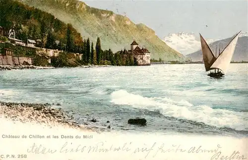 AK / Ansichtskarte  Chateau_de_Chillon_Montreux_VD et les Dents du Midi