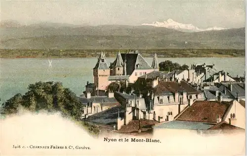 AK / Ansichtskarte  Nyon_VD Le Chateau et le Mont Blanc