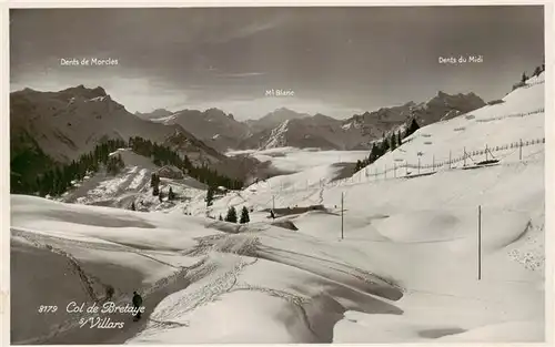 AK / Ansichtskarte  Villars__Chesieres_VD Col de Bretaye Dents de Morcles Mont Blanc Dents du Midi