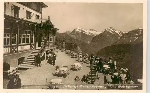 AK / Ansichtskarte  Schynige-Platte_Schynigeplatte_2100m_BE Wetterhorn und Schreckhorn