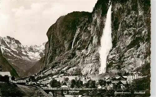 AK / Ansichtskarte  Lauterbrunnen_BE mit Staubbach Wasserfall