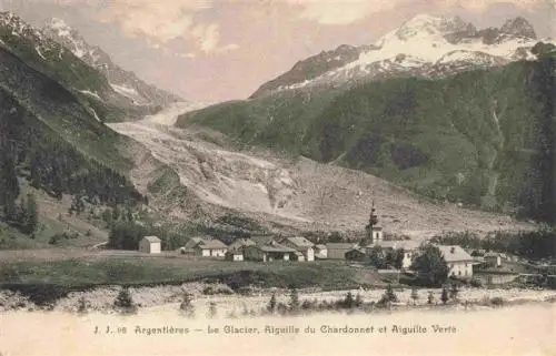 AK / Ansichtskarte  Argentieres__Glacier_d_74_Haute-Savoie Village Glacier Aiguille du Chardonnet et Aiguille Verte Alpes