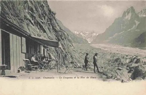 AK / Ansichtskarte  CHAMONIX_74_Haute-Savoie Le Chapeau et la Mer de Glace Gletscher Alpen