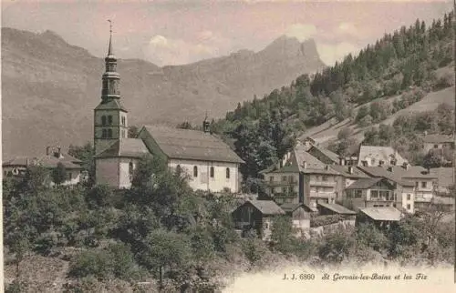 AK / Ansichtskarte  Saint-Gervais-les-Bains_74_Haute-Savoie Vue avec l'église et les Fiz Alpes