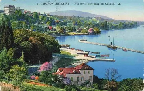 AK / Ansichtskarte  Thonon-les-Bains_74_Haute-Savoie Vue sur le port prise des Concise