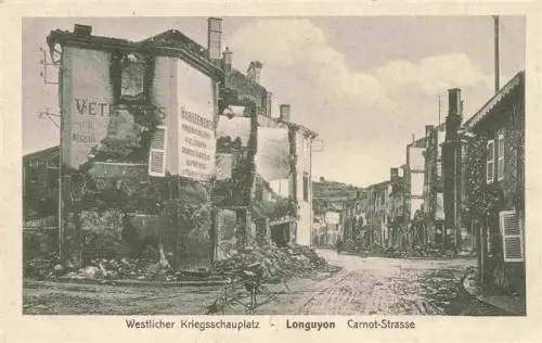AK / Ansichtskarte  Longuyon_54_Meurthe-et-Moselle Carnot-Strasse Westlicher Kriegsschauplatz 1. Weltkrieg