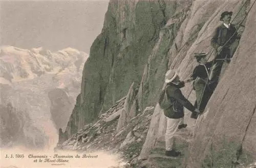 AK / Ansichtskarte  CHAMONIX_74_Haute-Savoie Ascension du Brévent et le Mont Blanc