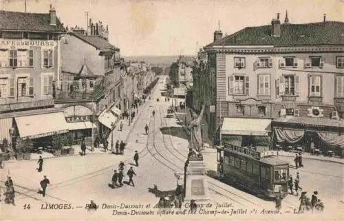 AK / Ansichtskarte  Limoges_87_Haute-Vienne Place Denis-Dussoubs Avenue de Champ de Juillet Tram Monument