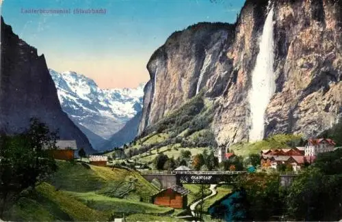 AK / Ansichtskarte  Lauterbrunnen_BE mit Staubbach Wasserfall 
