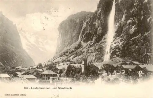 AK / Ansichtskarte  Lauterbrunnen_BE mit Staubbach Wasserfall 