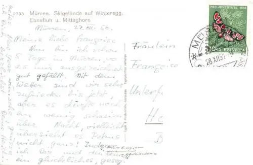 AK / Ansichtskarte  Muerren_BE Skigelaende auf Winteregg Ebnefluh und Mittaghorn