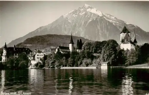 AK / Ansichtskarte  SPIEZ_Thunersee_BE mit Schloss und Niesen Feldpost