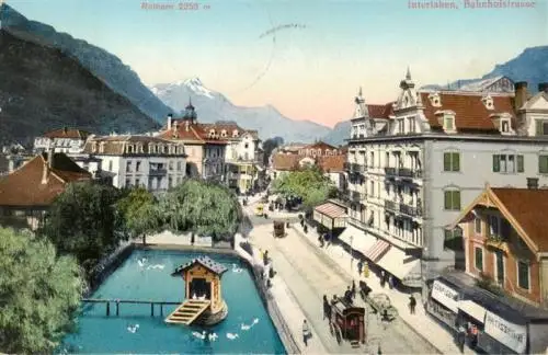 AK / Ansichtskarte  INTERLAKEN_BE Bahnhofstrasse Rothorn