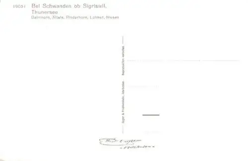 AK / Ansichtskarte  Schwanden_Sigriswil Thunersee Balmhorn Altels Rinderhorn Lohner Niesen