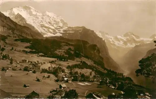 AK / Ansichtskarte  Wengen__BE Panorama mit Jungfrau
