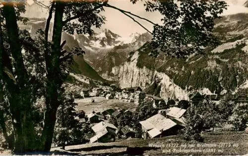AK / Ansichtskarte  Wengen__BE mit Breithorn und Tschingelhorn