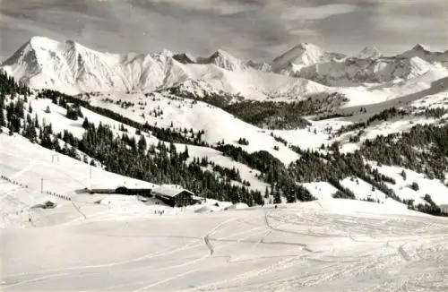AK / Ansichtskarte  Hornberg_Saanenmoeser_BE mit Albristhorn Lohner Altels Rinderhorn Steghorn